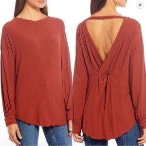 Free People Rust Long Sleeve Top